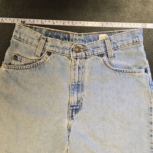 Vintage Levis 550 Orange Tab Student Denim DIY Cut-Off Distressed Frayed High Wa - Picture 10 of 12